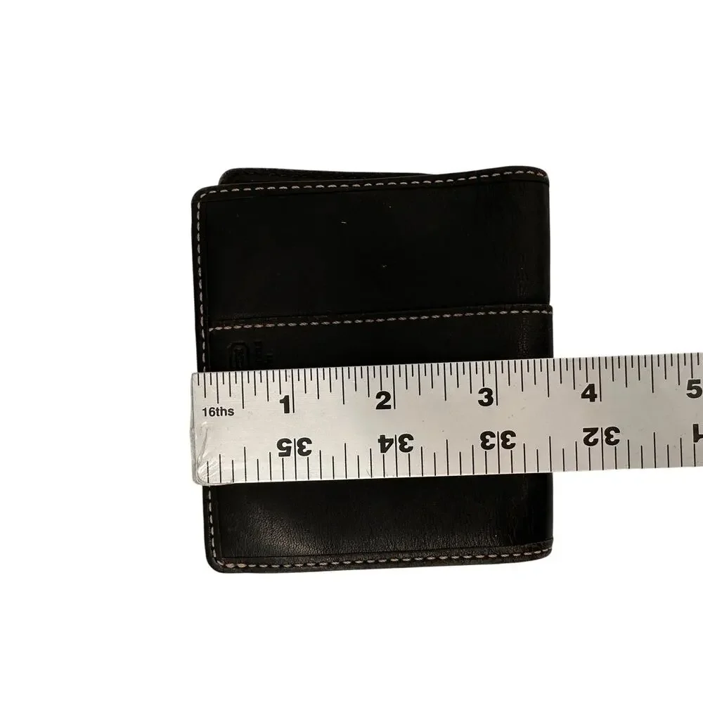 Coach Vintage Black Leather Small Bi-Fold Coin Wallet Rare